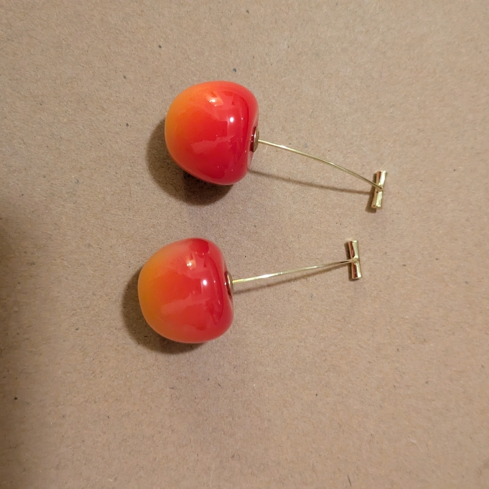 Elegant Cherry Drop Earrings
